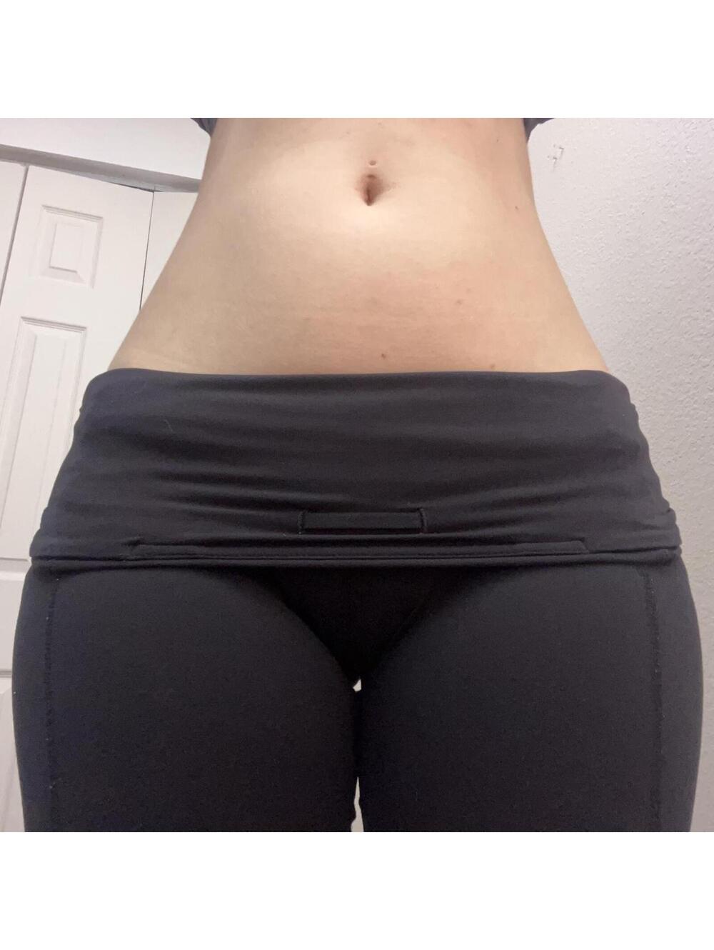lululemon black leggings foldover waist